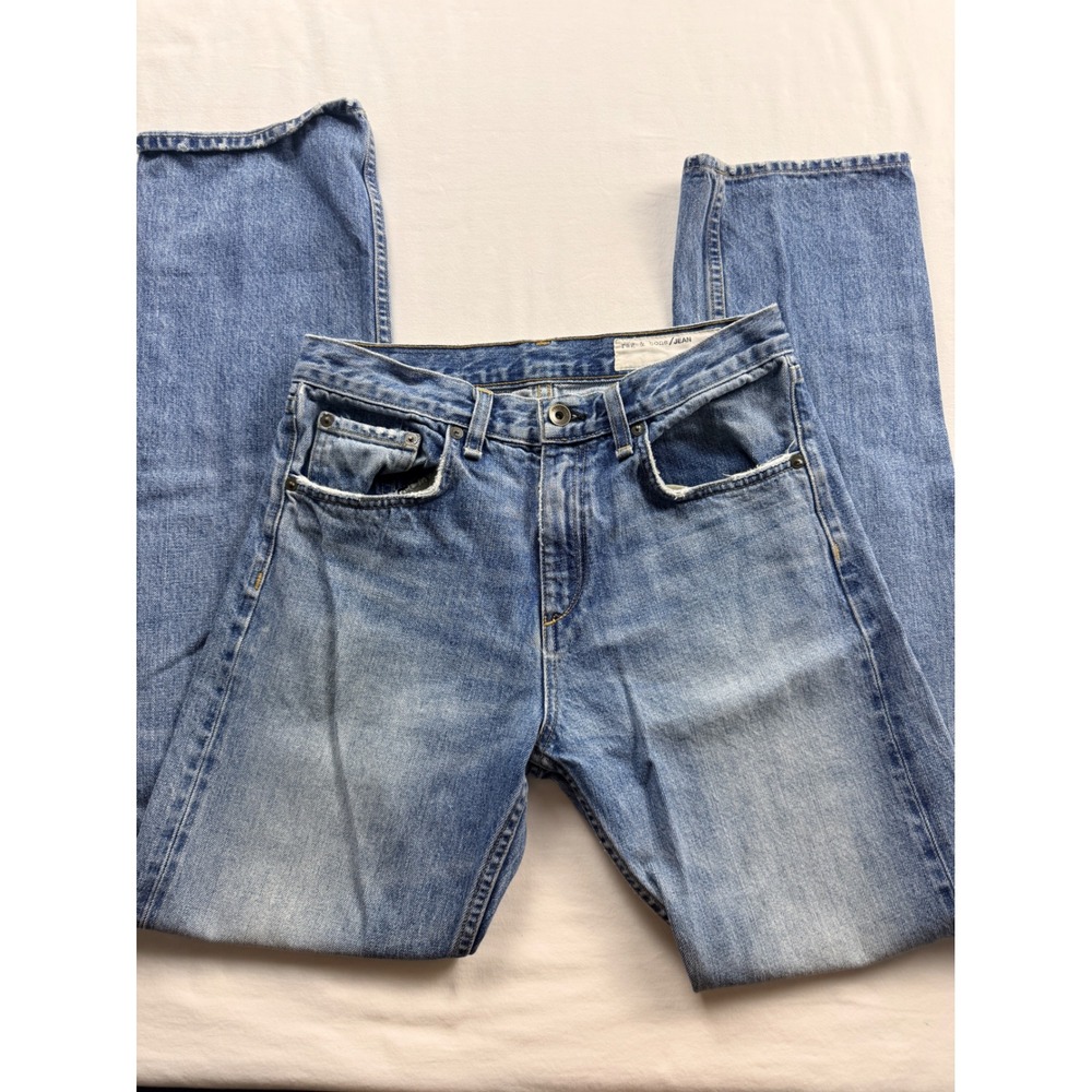 Rag & Bone JEAN Straight Leg Denim Blue Medium Wash Made in USA 26 x 40